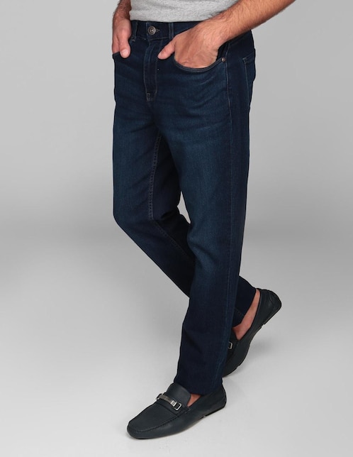 Jeans slim lavado obscuro para hombre 1
