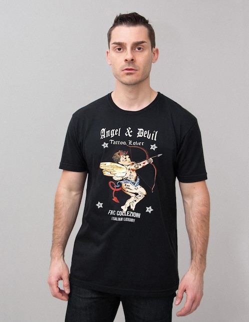 Playera FNC Collezioni Angeli E Demoni -Tattoo Lover cuello redondo para hombre