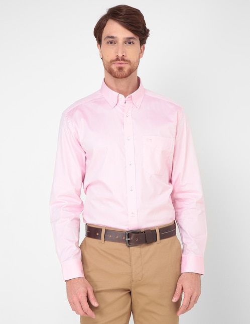 Camisa casual de algodón manga larga para hombre 1