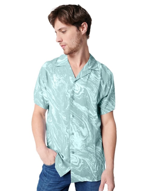 Camisa casual generra de viscosa manga corta para hombre