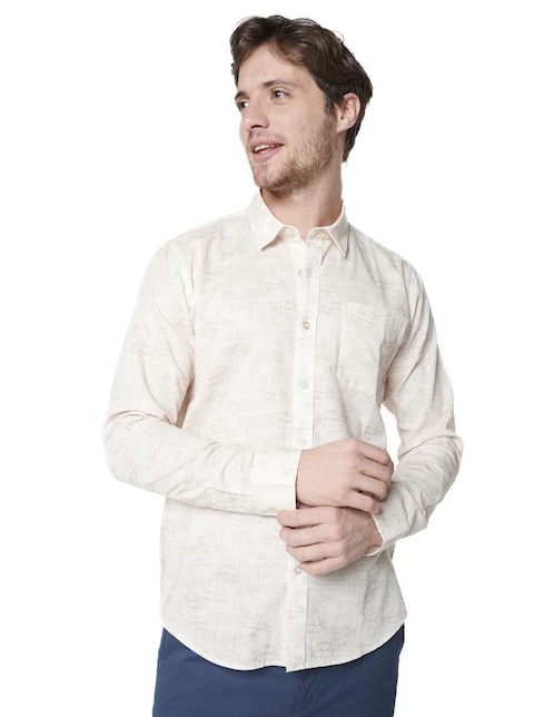 Camisa casual generra de algodón manga larga para hombre