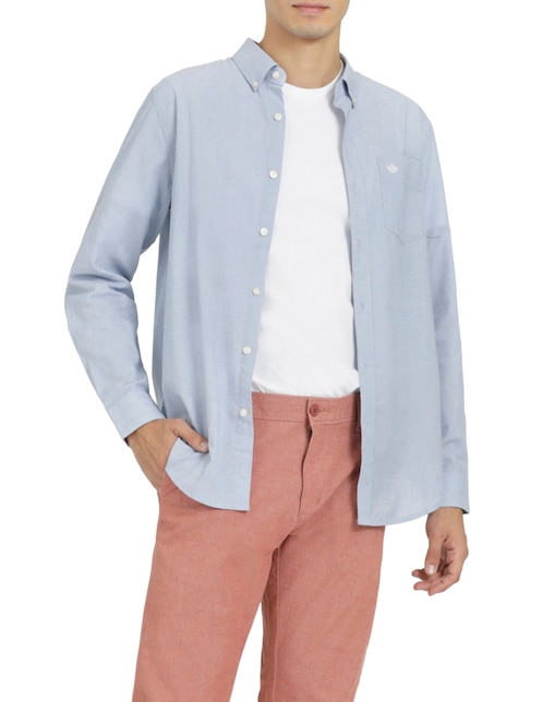 Camisa casual Dockers de algodón manga larga para hombre