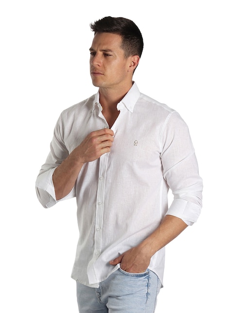 Camisa casual de lino manga larga para hombre Camisa casual de lino manga larga para hombre