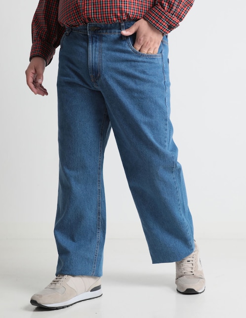Jeans straight lavado obscuro para hombre 1