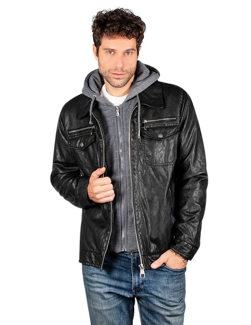 Chamarra impermeable capucha desmontable para hombre 1