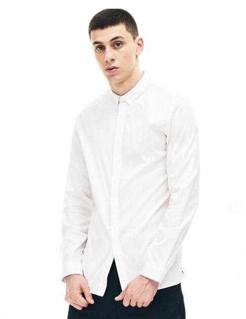 Camisa casual Lacoste de algodón manga larga para hombre