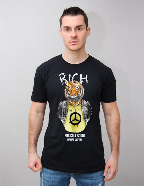 Playera FNC Collezioni Rich cuello redondo para hombre