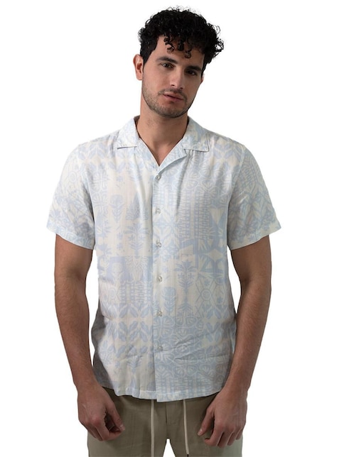 Camisa casual de algodón manga corta para hombre