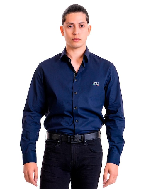 Camisa casual Pavi Italy de algodón manga larga para hombre