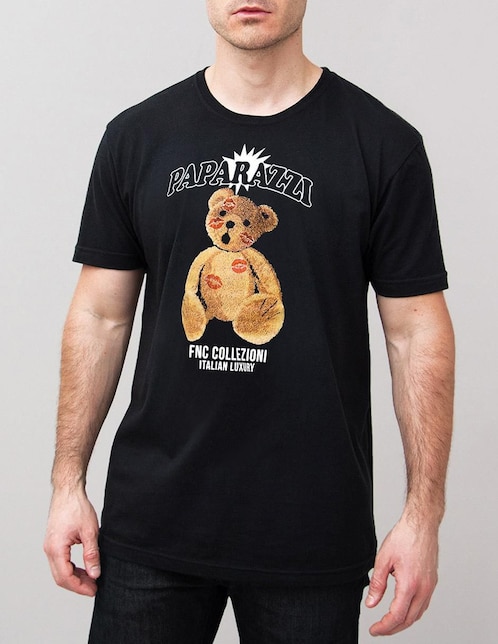 Playera FNC Collezioni Oso Paparazzi cuello redondo para hombre