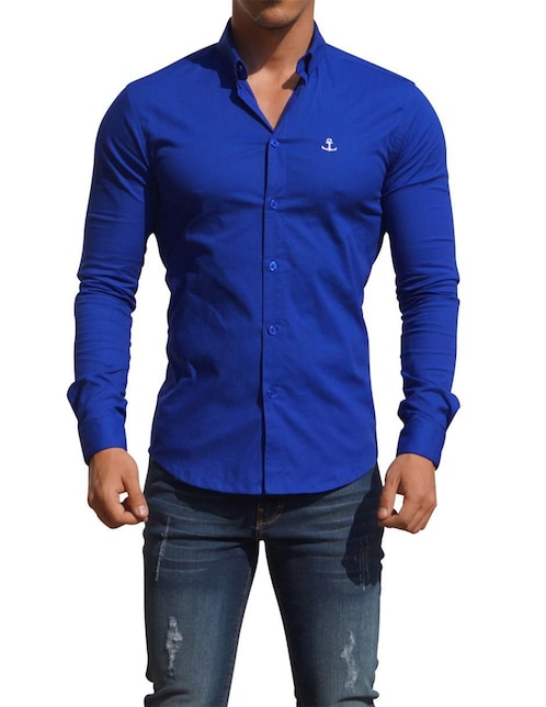 Camisa casual de algodón manga larga para hombre 1