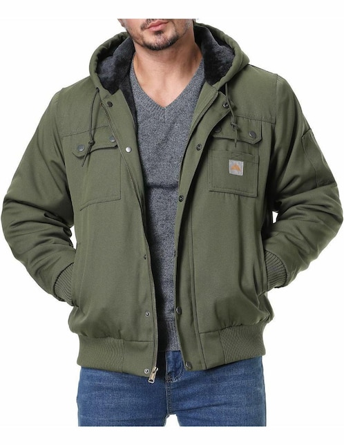 Chamarra Mooerdeng impermeable con bolsillos para hombre