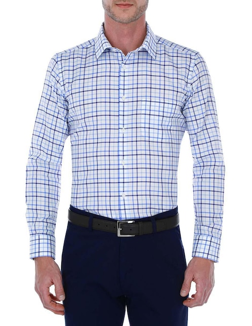 Camisa de vestir de algodón manga larga para hombre 1