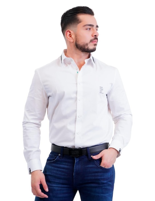 Camisa casual Pavi Italy de algodón manga larga para hombre