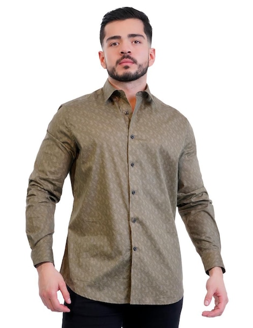 Camisa casual Pavi Italy de algodon manga larga para hombre