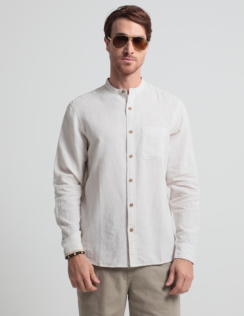 Camisa casual Old Navy de algodón manga larga para hombre