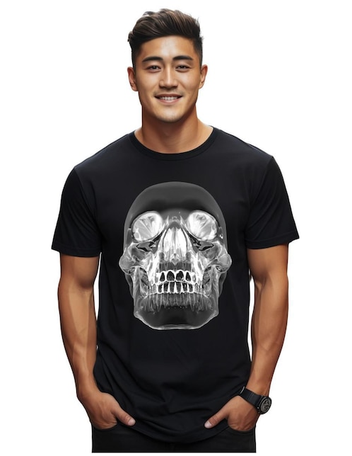 Playera Marëvnyk Alta Gama Calavera De Cristal cuello redondo para hombre