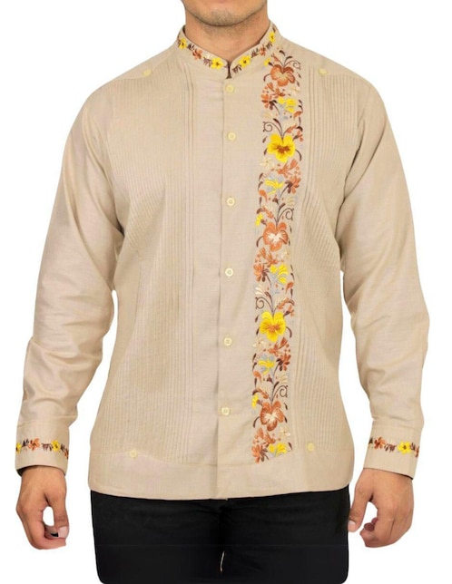 "guayabera" "manga" larga teya artesanal "para" hombre