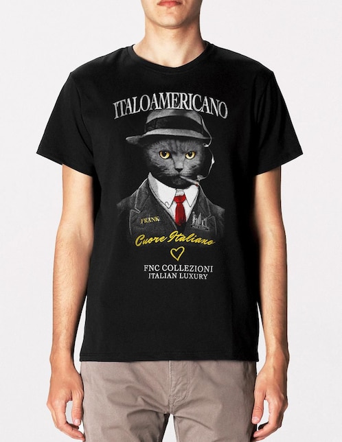 Playera FNC Collezioni Italoamericano cuello redondo para hombre