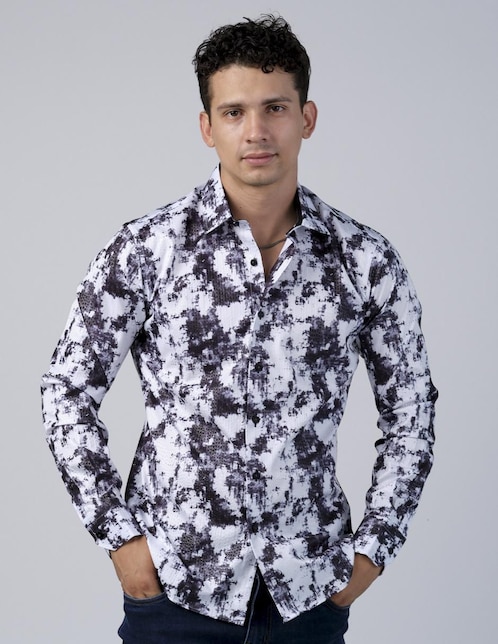 Camisa casual manga larga para hombre 1