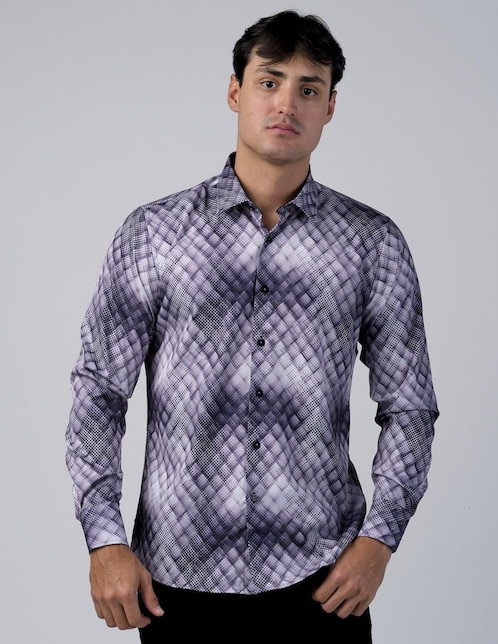 "camisa/sobrecamisa" casual benziny "de" (si aplica) poliéster y algodón "manga" larga "para hombre"