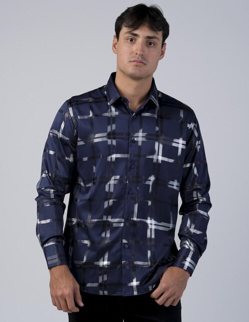 Camisa casual manga larga para hombre 1