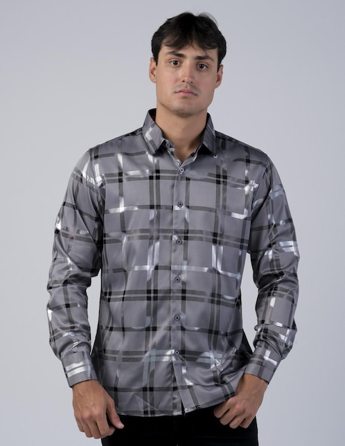 "camisa/sobrecamisa" casual benziny "de" (si aplica) poliéster y algodón "manga" larga "para hombre"
