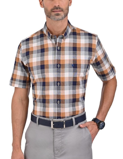 Camisa casual Yale de algodón manga corta para hombre