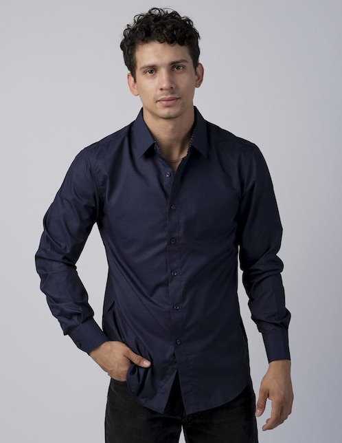 "camisa/sobrecamisa" casual pavini "de" (si aplica) poliéster y algodón "manga" larga "para hombre"