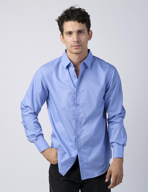 Camisa casual manga larga para hombre
