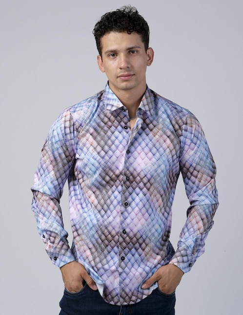 Camisa casual Benziny manga larga para hombre
