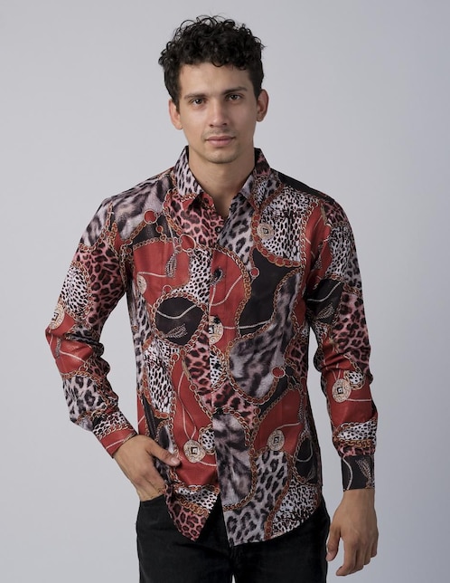 Camisa casual manga larga para hombre 1
