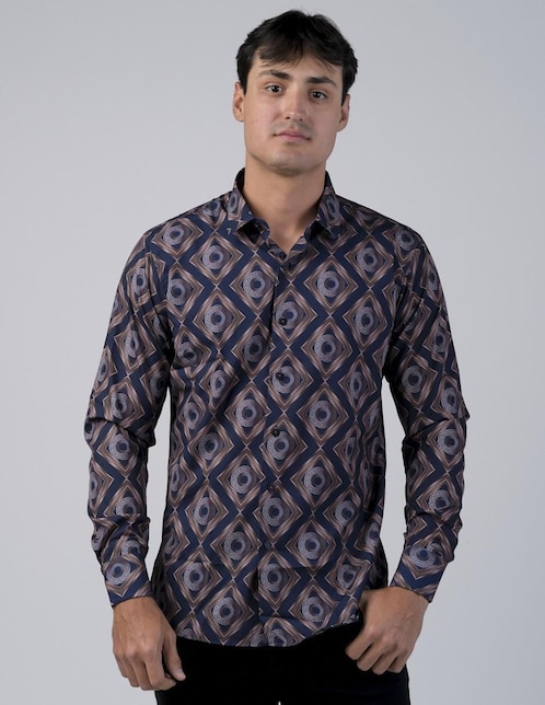 "camisa/sobrecamisa" casual benziny "de" (si aplica) poliéster y algodón "manga" larga "para hombre"