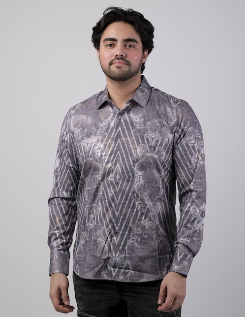 "camisa/sobrecamisa" casual benziny "de" (si aplica) mezcla de materiales "manga" larga "para hombre"