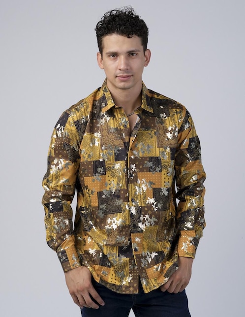 Camisa casual Benziny manga larga para hombre