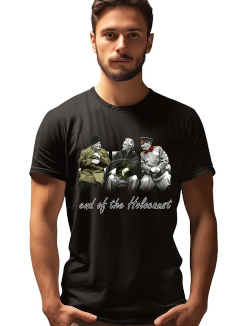 Playera Marëvnyk Roosevelt Churchill Stalin anti Nazi Hitler cuello redondo para hombre