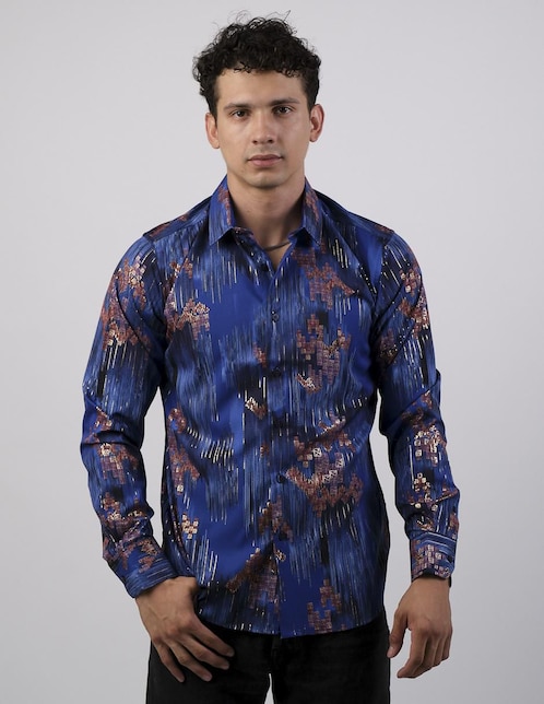 Camisa casual Benziny de algodón manga larga para hombre
