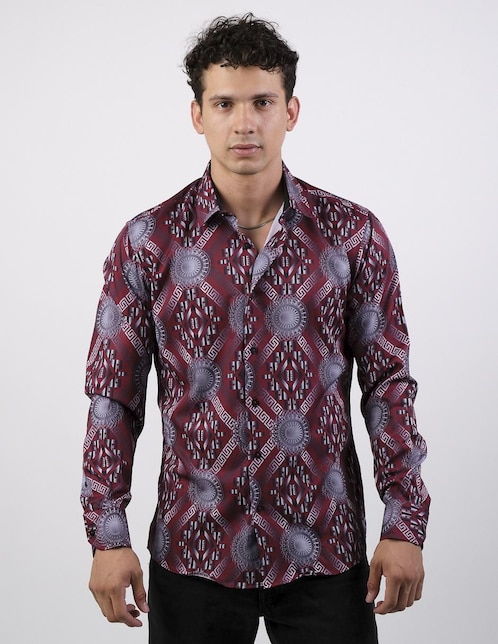 Camisa casual de algodón manga larga para hombre 1