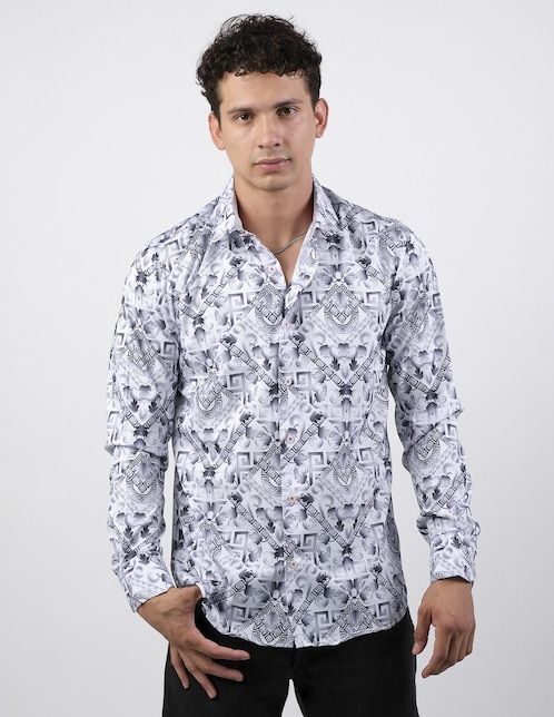 Camisa casual Benziny de algodón manga larga para hombre