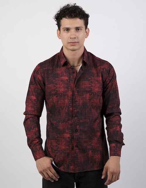 Camisa casual Benziny de algodón manga larga para hombre