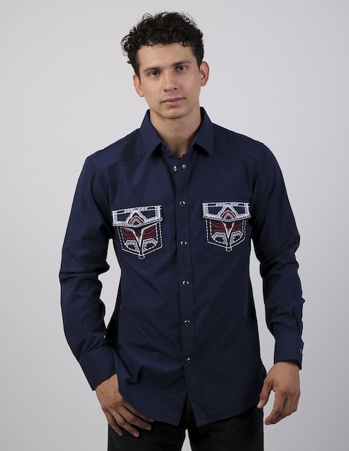 "camisa/sobrecamisa" casual cuaco "de" (si aplica) poliéster y algodón "manga" larga "para hombre"