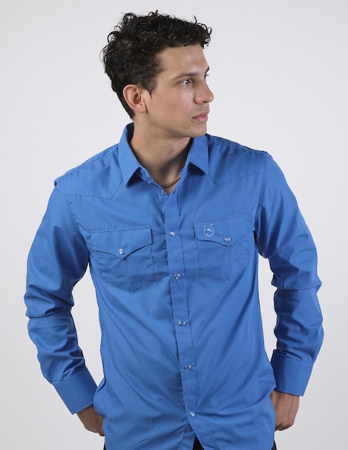 Camisa casual Cuaco de algodón manga larga para hombre