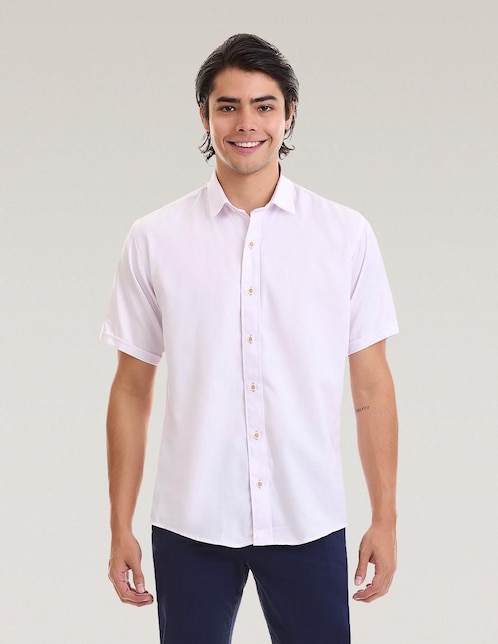 Camisa business casual Vittorio Forti de manga corta para hombre