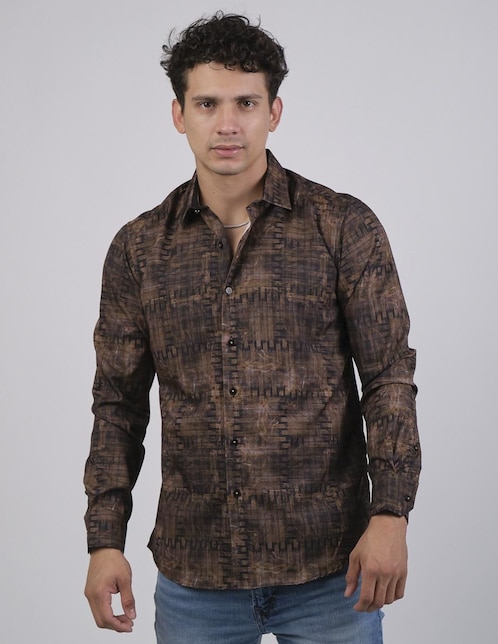Camisa casual Benziny manga larga para hombre
