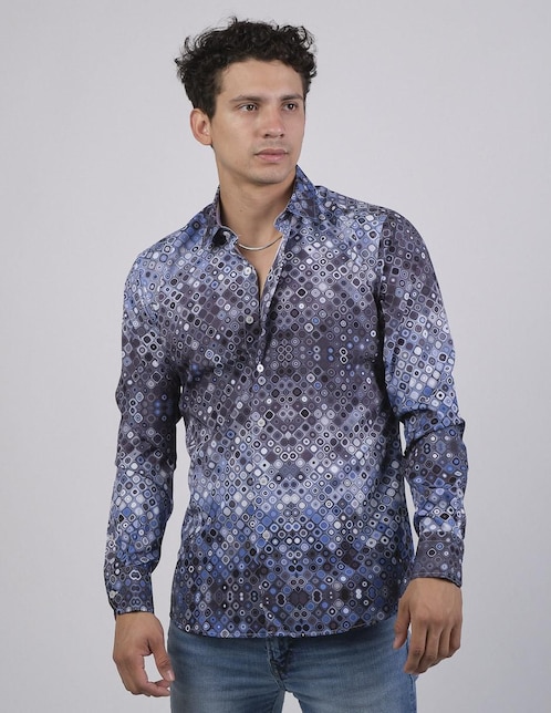 Camisa casual Benziny manga larga para hombre