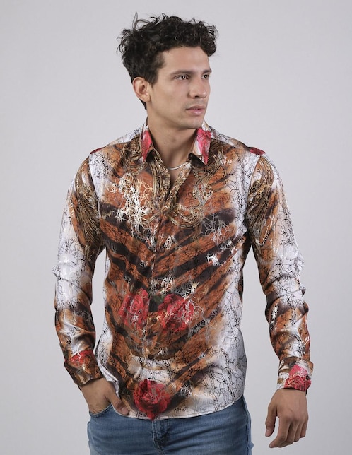 Camisa casual manga larga para hombre 1