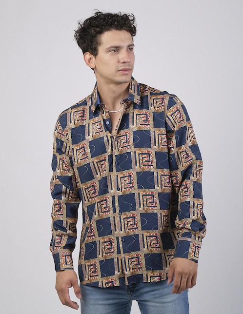 Camisa casual Benziny manga larga para hombre