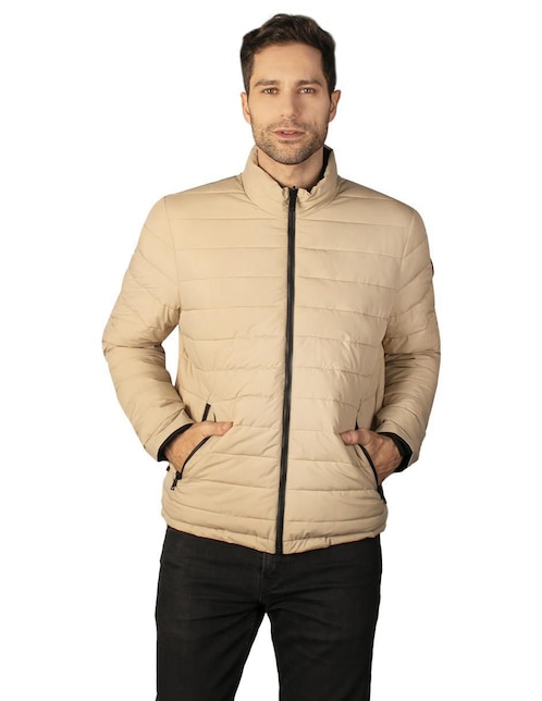Chamarra acolchada repelente al agua reversible para hombre