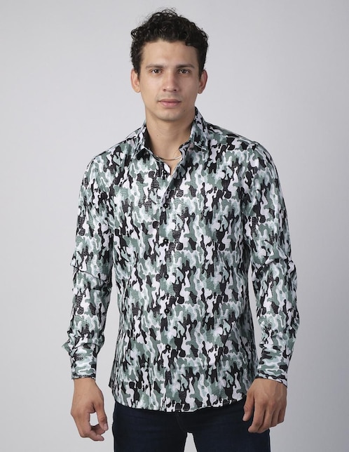 Camisa casual Benziny manga larga para hombre