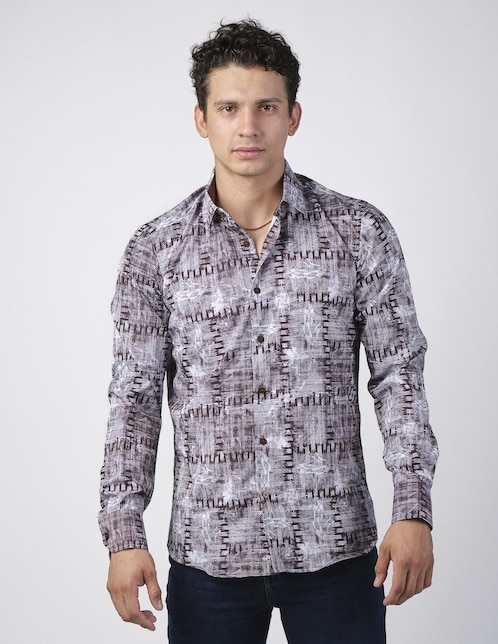 Camisa casual Benziny manga larga para hombre